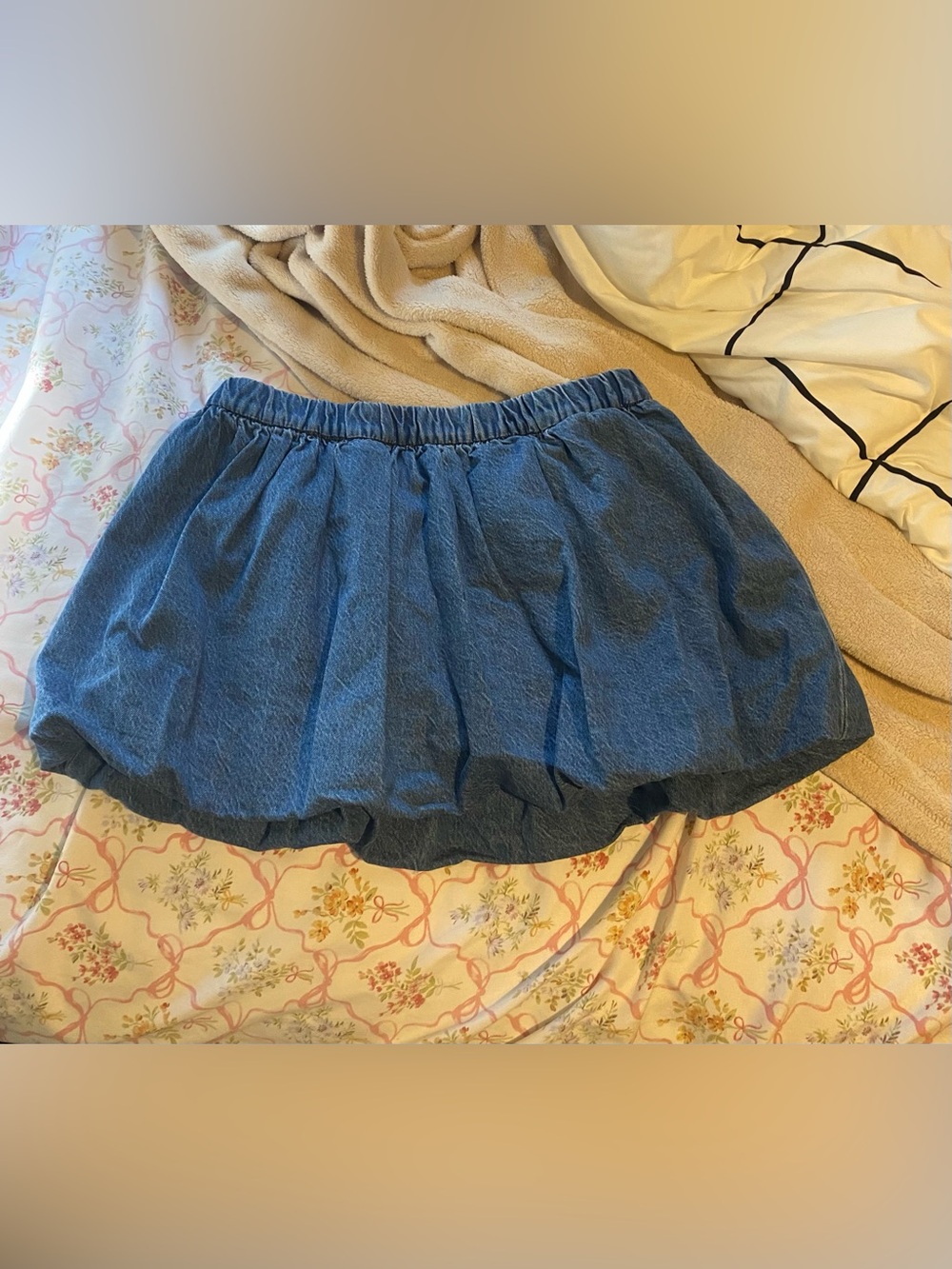 Denim bubble skirt